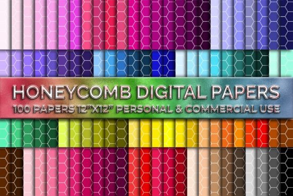 100 Honeycomb Digital Papers Pack