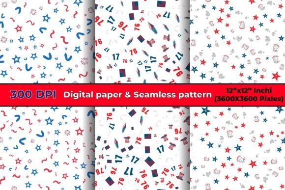 American 4th July Seamless Pattern