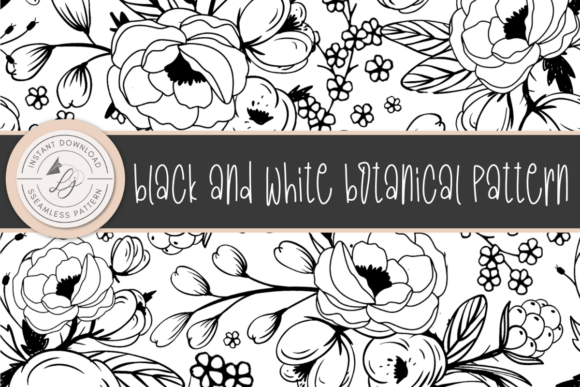 Black and White Seamless Floral Pattern: A Versatile Design for Creative Projects