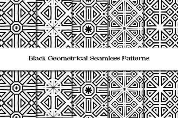 Black Geometrical Seamless Patterns Vol 4