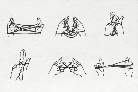 Cat's Cradle Vintage Illustration Vector