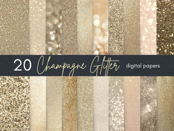 Champagne Gold Glitter Digital Papers