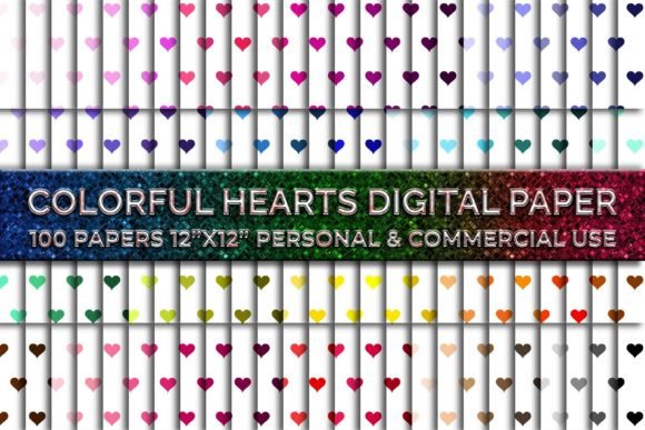 Colorful Hearts Digital Papers Pack: A Versatile Tool for Creative Projects