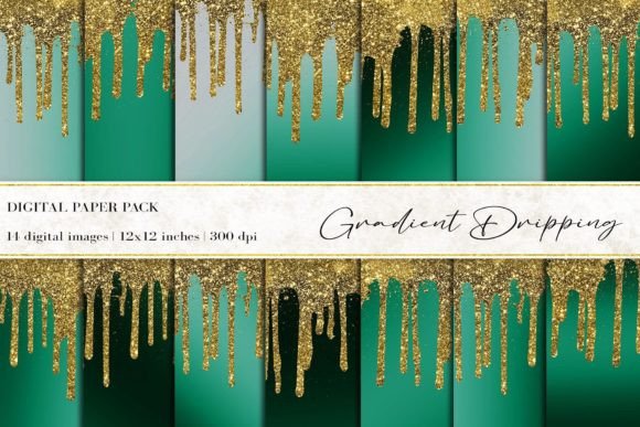 Emerald Gradient Dripping Digital Papers: A Versatile Tool for Creative Projects