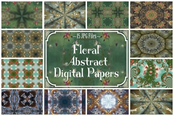 Floral Abstract Digital Papers and Textures for Creative Projects