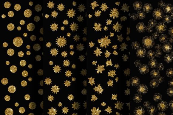 Gold Polka Dot Glitter Seamless Pattern