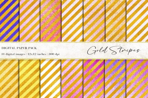 Gold Stripes Digital Papers: A Versatile Asset for Creative and Professional Projects