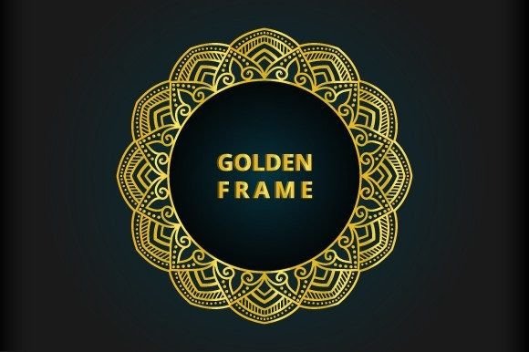 Golden Color Mandala Frame Vector: A Versatile Design for Creative Projects