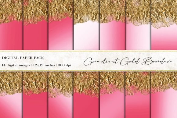 Gradient Gold Border Digital Papers: A Versatile Tool for Creative Projects