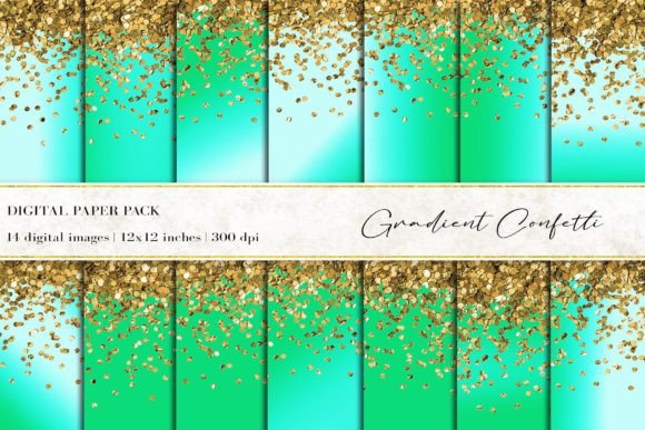 Green Gradient Confetti Digital Papers: A Versatile Tool for Creative and Professional Projects