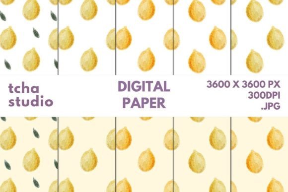 Lemon Seamless Pattern Digital Papers
