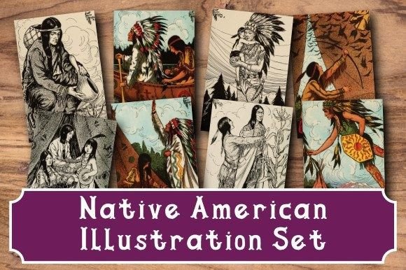 Native American Illustration Set: A Timeless Resource for Creative Projects