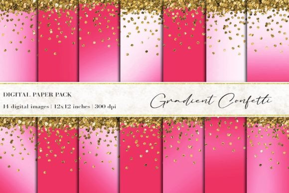 Pink Gradient Confetti Digital Papers: A Versatile Design Resource for Creative Projects