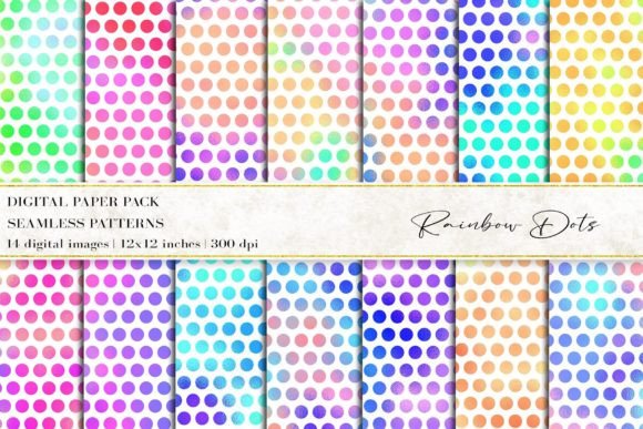 Rainbow Dots Digital Papers