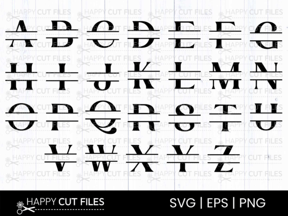 Split Monogram Alphabet Letter a-Z SVG: A Versatile Design Resource for Creators