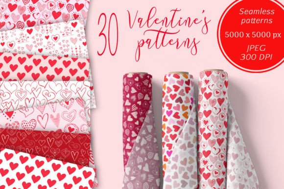 Valentines Doodle Patterns for Creative Projects