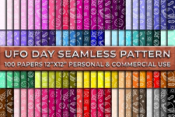 World UFO Day Seamless 100 Digital Paper: A Versatile Design Resource for Creators