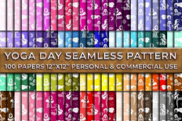 Yoga Day Special Seamless Digital Paper: A Versatile Design Resource for Creators and Professionals